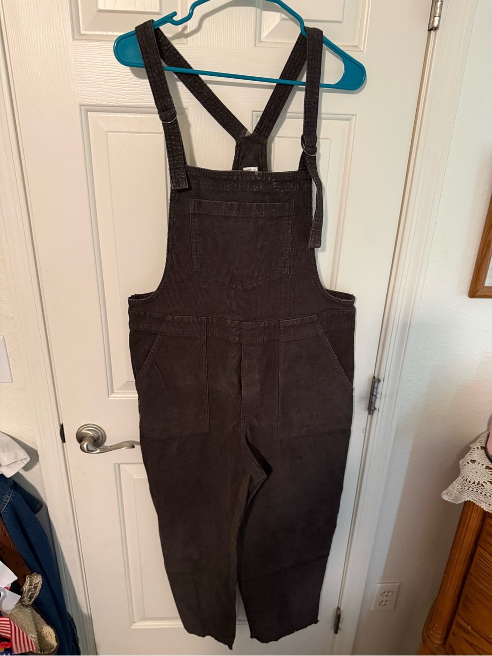 aerie Dark Brown Women’s Denim-Style Overalls